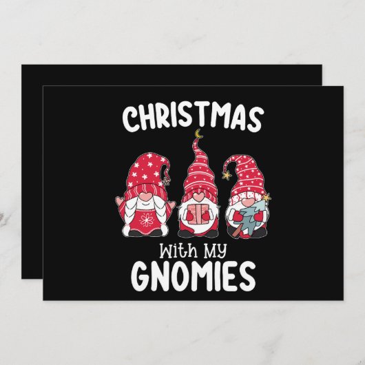 Invitation Noël Avec Mes Gnomies Gnomes (Devant / Derrière)