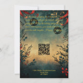 Invitation Noël avec message familial de houx et de couronnes (Dos)