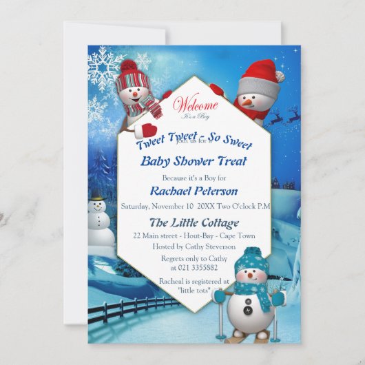 Invitation Noël Baby Boy Arrivée (Devant)