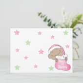 Invitation Noël Baby de couleur Casquette rose (Debout devant)