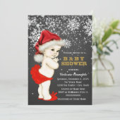 Invitation Noël Baby Girl Douche (Debout devant)