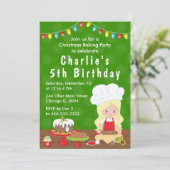 Invitation Noël Baking Anniversaire Blonde Hair Girl Invitat (Debout devant)