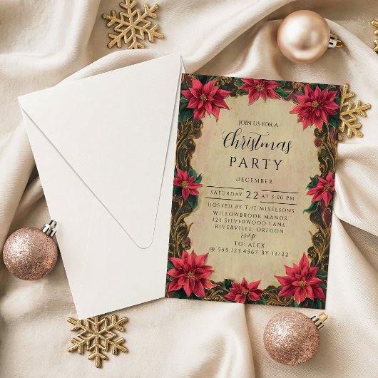 Invitation Noël Baroque Vintage