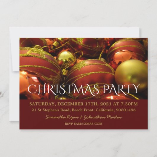 Invitation Noël Baubles (Devant)