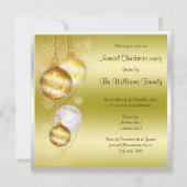 Invitation Noël Baubles & Étoiles Fête de Noël (Dos)