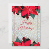 Invitation Noël Belle Fleurs Rouges Fête Fête (Dos)