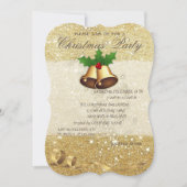 Invitation Noël Bells élégant, partie scintillante et (Devant)