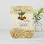 Invitation Noël Bells élégant, partie scintillante et (Debout devant)