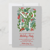 Invitation NOEL Berries Fête de Noël verte (Devant)