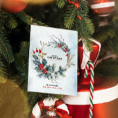 Invitation Noël Berries Wreath Joyeux Noël Typographie