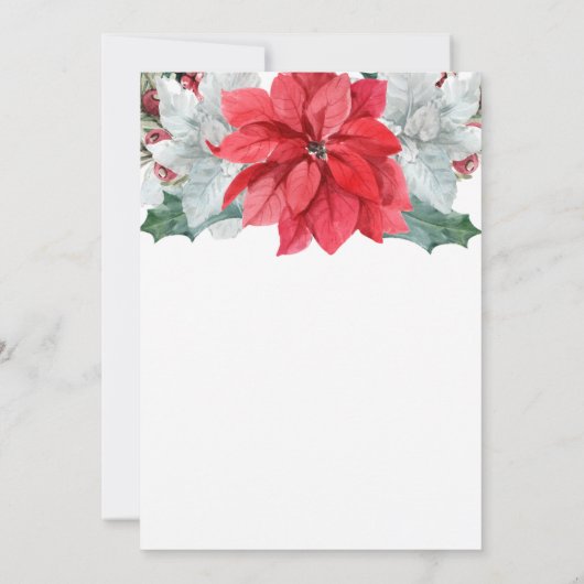 Invitation Noël Berry Poinsettia Mariage de monogramme de cou (Dos)