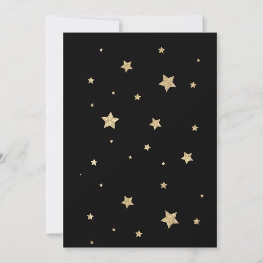 Invitation Noël Black Gold Star (Dos)