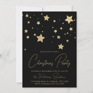 Invitation Noël Black Gold Star