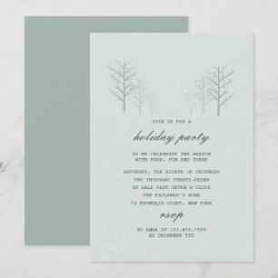 Invitation Noël blanc Arbres de Noël et Fêtes de neige