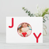 Invitation Noël blanc de joie photo moderne (Debout devant)