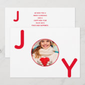 Invitation Noël blanc de joie photo moderne (Devant / Derrière)