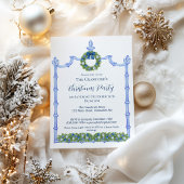 Invitation Noël blanc et bleu de la Chinoiserie