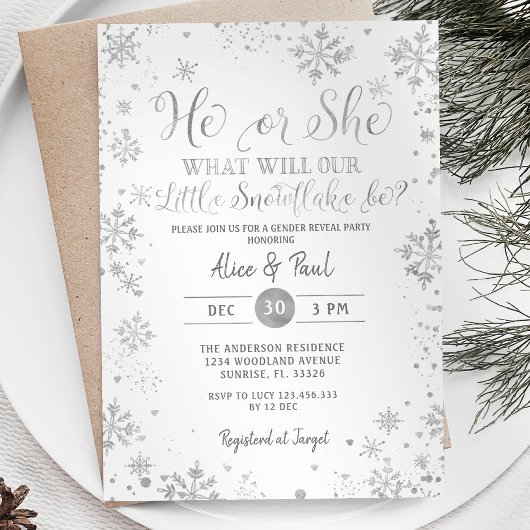 Invitation Noël blanc Il ou Elle Fête de la Révélation de gen