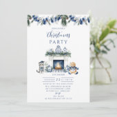 Invitation Noël bleu de style chinoiserie (Debout devant)