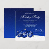 Invitation Noël bleu et blanc ornemente la fête de vacances (Devant / Derrière)
