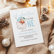 Noël bleu Père Noël premier anniversaire