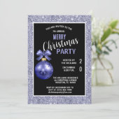 Invitation Noël bleu posh (Debout devant)