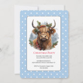 Invitation Noël Blue Highland Cow (Devant)