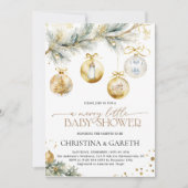 Invitation Noël Boho Merry Little Baby shower (Devant)