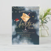 Invitation Noël Boire pain d'épices Cookie Bleu Noël (Debout devant)