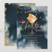 Invitation Noël Boire pain d'épices Cookie Bleu Noël (Devant / Derrière)