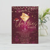 Invitation Noël Boire pain d'épices Cookie Rouge Noël (Debout devant)