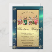 Invitation Noël Boissons Snowflakes Société Fête (Devant)