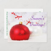 Invitation Noël Bonnes Fêtes rouge et blanc Invitat (Devant / Derrière)