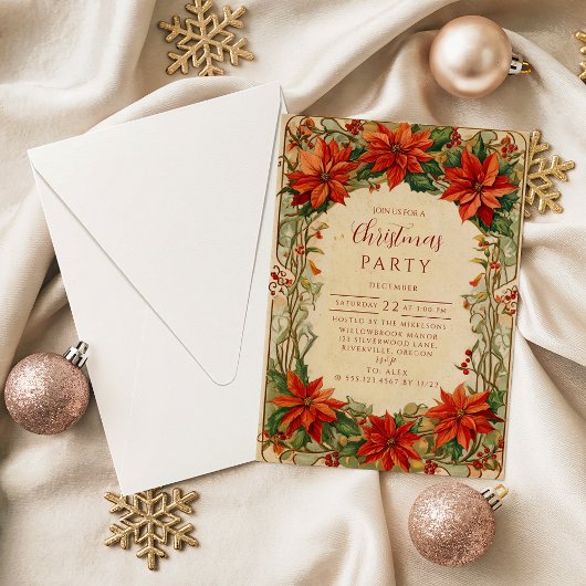 Invitation Noël botanique classique