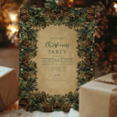 Invitation Noël botanique de Pinecone rustique