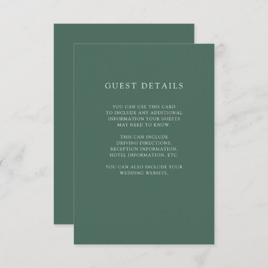 Invitation Noël botanique | Détails de l'invité Mariage (Devant / Derrière)