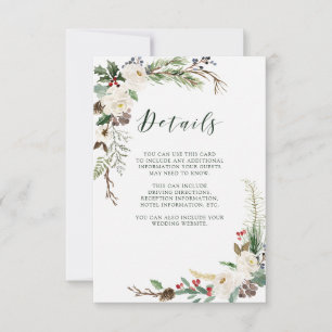 Invitation Noël botanique Détails des invités de mariage
