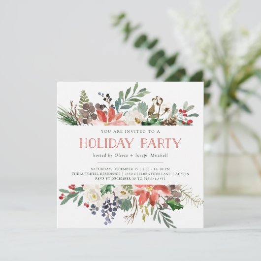 Invitation Noël botanique | Fête (Debout devant)