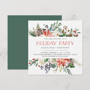 Invitation Noël botanique Fête