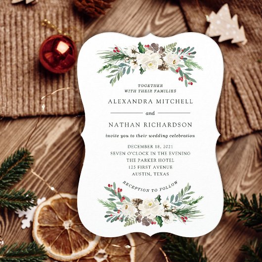 Invitation Noël botanique | Floral Holiday Mariage