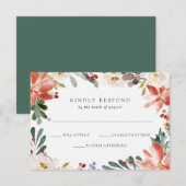 Invitation Noël botanique | Mariage de fêtes floral (Devant / Derrière)
