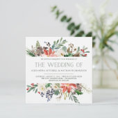 Invitation Noël botanique | Mariage de vacances (Debout devant)