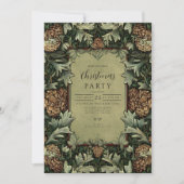 Invitation Noël botanique vintage de Pinecone verte (Devant)