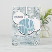 Invitation Noël boule de neige typographie fête de vacances (Debout devant)