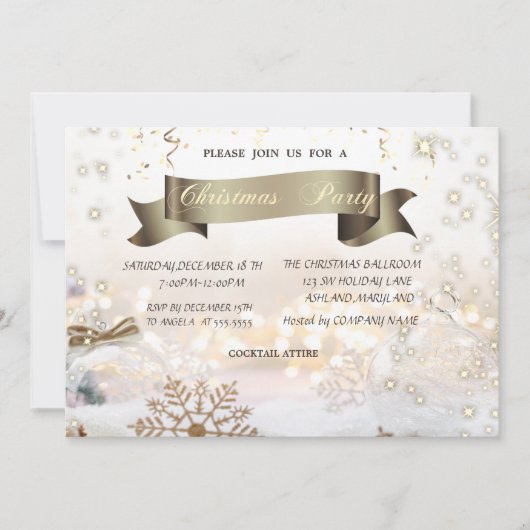 Invitation Noël Boules de neige Fête de Noël (Devant)