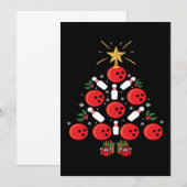 Invitation Noël Bowling Sapin de Noël Drôle de Fête Quilleur (Devant / Derrière)