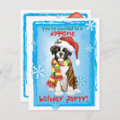 Invitation Noël Boxer Holiday (Devant / Derrière)