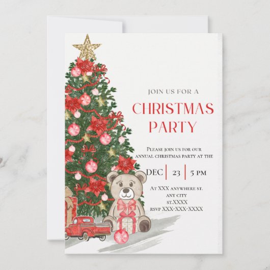 Invitation Noël Bright Fête Noël Bake (Devant)