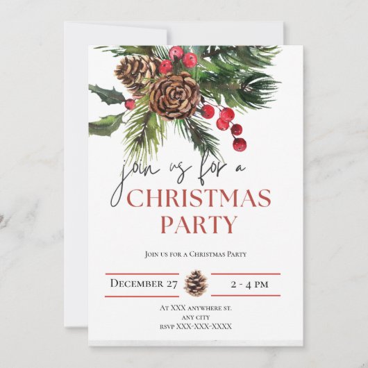 Invitation Noël Bright Fête Noël Bake (Devant)