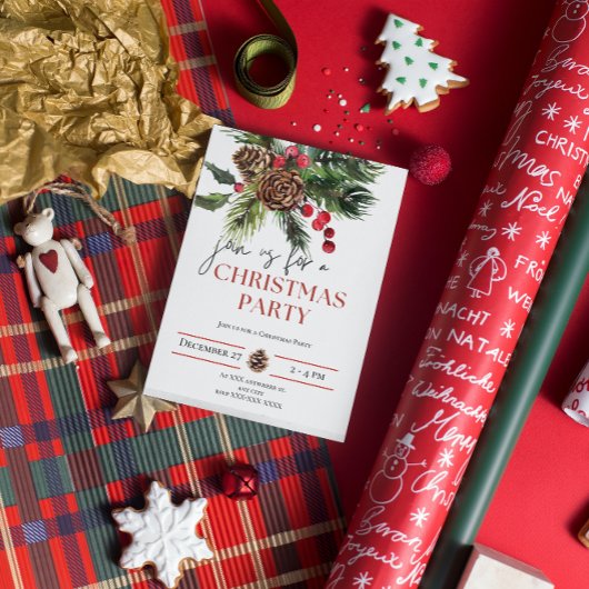 Invitation Noël Bright Fête Noël Bake